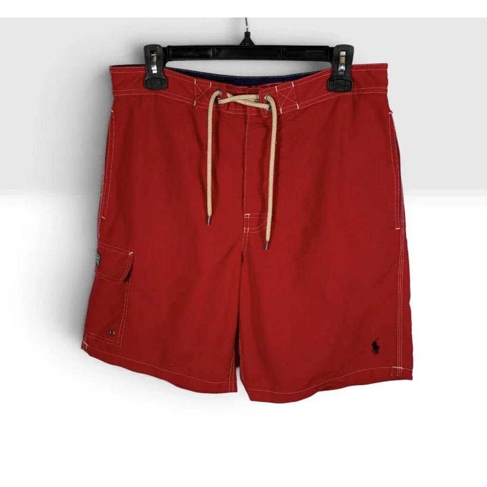 Polo Ralph Lauren Mens Swim Trunks Board Shorts Lined Drawstring Sz Medium -2127